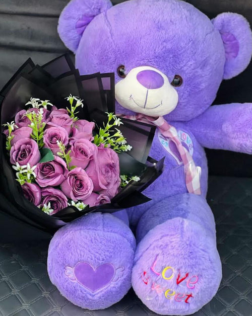 Flowers Bouquet & Teddy Bear