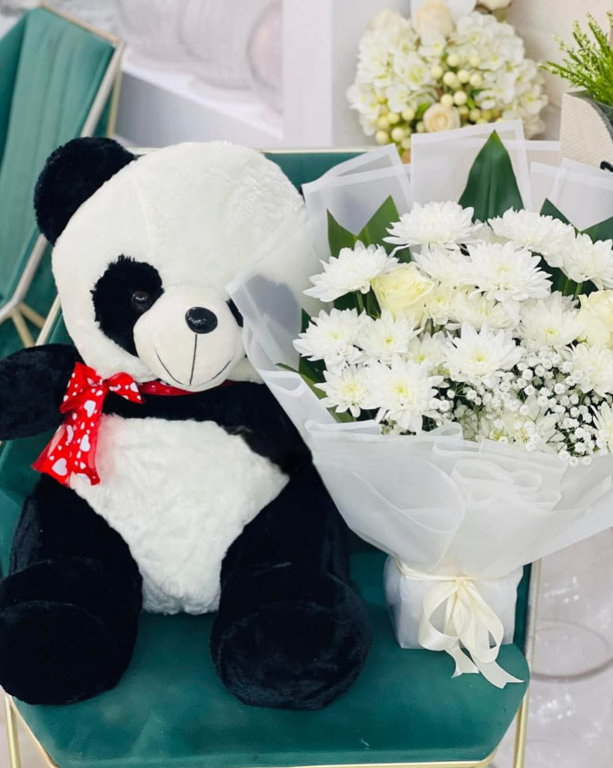 Flower Bouquet & Panda Bear
