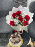 Red Roses Cake Combo